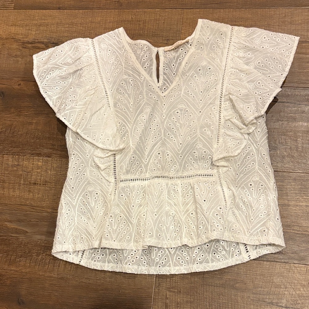 Solitaire Cream Eyelet Blouse
